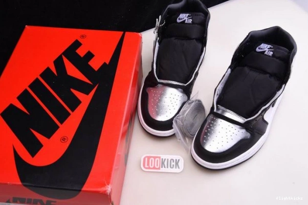 SILVER AIR 1 HIGH CD0461-001 OG JORDAN TOE WMNS 0808
